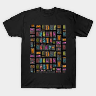 Multicoloured print block alphabet T-Shirt